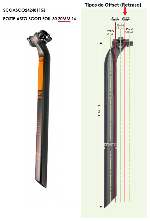 POSTE ASTO SCOTT FOIL 30 20MM 16